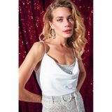 Sateen Degaje Yaka Bluz - Ekru