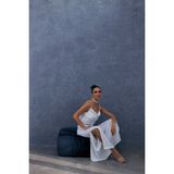Sateen Degaje Yaka Saten Bluz Ekru - 42