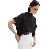 Sateen Desenli Salaş Bluz, 40, STN139KBL1789, Siyah, Kadın