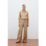 Sateen Desenli Salaş Pantolon - Camel