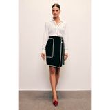 Sateen Detaylı Mini Etek - Siyah - 36