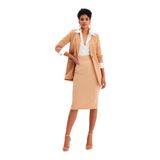 Sateen Düz Kalem Etek - Açik Camel