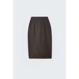 Sateen Düz Kalem Etek - Antrasit - 36