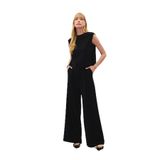 Sateen Geniş Paça Pantolon, 36, STN139KPA1873, Siyah, Kadın