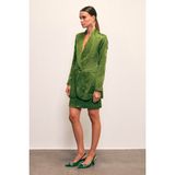 Sateen Jakarlı Çan Etek - Yeşil - 36