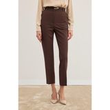 Sateen Kadın Kemerli Pantolon 1860-5066 - Kahve - 36