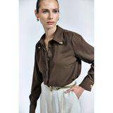 Sateen Kadın Lucy Gömlek 1960-2177 - 38 - Siyah