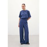 Sateen Kemer Detaylı Modal Pantolon - İndigo