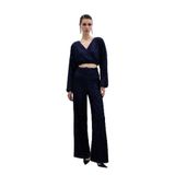 Sateen Kemerli Payet Pantolon Lacivert, 36, STN139KPA2089, Kadın