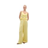 Sateen Kemerli Salaş Pantolon, 36, STN139KPA1794, Sarı, Kadın