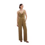 Sateen Kemerli Salaş Pantolon, 38, STN139KPA1794, Haki, Kadın