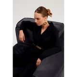 Sateen Kemerli Salaş Tulum - Siyah