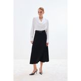 Sateen Kemerli Saten Etek - Siyah - 38