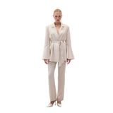 Sateen Klasik Düz Pantolon, 36, STN139KPA1714, Bej, Kadın