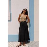 Sateen Kloş Etek - Siyah - 40