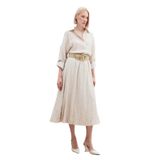 Sateen Kraşlı Kloş Etek, 38, STN139KET1840, Bej, Kadın