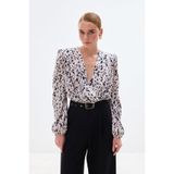 Sateen Kruvaze Bodysuit Bluz, 38, STN139KBL1950, Ekru, Kadın