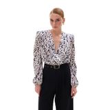 Sateen Kruvaze Bodysuit Bluz, 40, STN139KBL1950, Ekru, Kadın