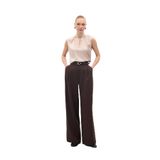 Sateen Lena Palazzo Pantolon, 36, STN139KPA1972, Kahve, Kadın