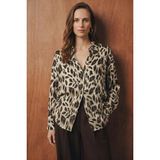 Sateen Leopar Desen Salaş Gömlek - Leopar - 38