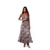 Sateen Leopar Desenli Saten Etek, 40, STN139KET1585, Kahve, Kadın