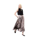 Sateen Leopar Desenli Uzun Etek, 38, STN139KET1957, Kahve, Kadın