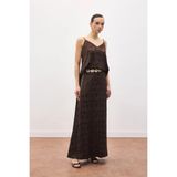 Sateen Lior Uzun Etek - Kahve - 40