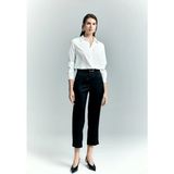 Sateen Lisa Saten Duble Paça Pantolon - Siyah - 42