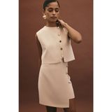Sateen Lucy Mini Etek, 36, STN139KET1962, Bej, Kadın