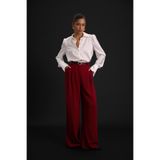 Sateen Luna Krep Pantolon, 38, STN139KPA1987, Bordo, Kadın