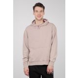 Sateen Men 20KSW760E102 Bej Kapşonlu Kanguru Cepli Kürklü Erkek Sweatshirt