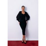 Sateen Midi Boy Kalem Etek Siyah - 38