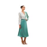 Sateen Midi Boy Saten Etek, 36, STN139KET1156, Haki, Kadın
