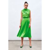 Sateen Midi Boy Saten Etek - Açık Yeşil - 36