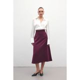 Sateen Midi Boy Saten Etek - Mürdüm - 38