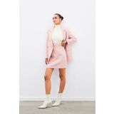 Sateen Mini Boy Tüvit Etek - PEMBE