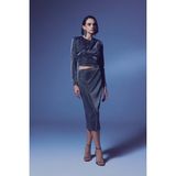 Sateen Parlak Kalem Etek - Antrasit - 40