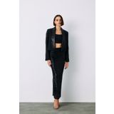 Sateen Pul Payetli Midi Etek - SİYAH