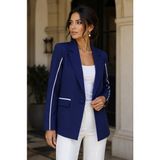 Sateen Regular Fit Blazer Kadın Ceket - 38 - Mavi