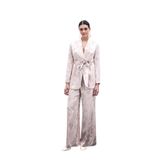 Sateen Renkli Jakarlı Pantolon, 38, STN139KPA1710, Pudra, Kadın