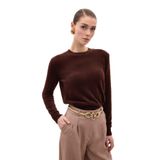 Sateen Sakallı Triko Kazak, Standart, STN135KTR126, Kahverengi, Kadın