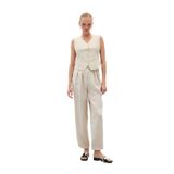 Sateen Salaş Keten Pantolon Taş, 38, STN139KPA1818, Gri, Kadın