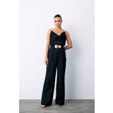 Sateen Salaş Krep Saten Pantolon - SİYAH