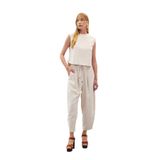 Sateen Şalvar Kesim Pantolon, 40, STN139KPA1870, Taş, Kadın