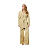 Sateen Saten Pantolon, 42, STN139KPA1935, Olive, Kadın