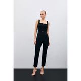Sateen Siyah Bel Aksesuarlı Pantolon Günlük Stil Düz Desenli Polyester Kumaş Özellikleri - 42