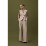 Sateen Sofia Palazzo Pantolon, 42, STN139KPA2109, Bej, Kadın