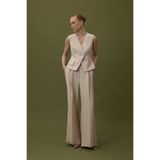 Sateen Sofia Palazzo Pantolon - Bej