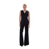 Sateen Yanları İnci Aksesuarlı Pantolon, 36, STN139KPA1926, Siyah, Kadın