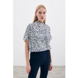 Sateen Yarasa Kol Desenli Bluz - Lacivert
